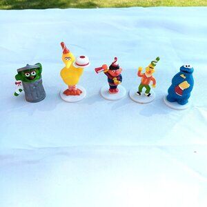 Vintage Wilton Sesame Street Cake Toppers Set of 5 - Big Bird, Cookie Monster, O